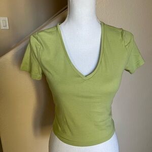 Wild fable lime green v-neck tee